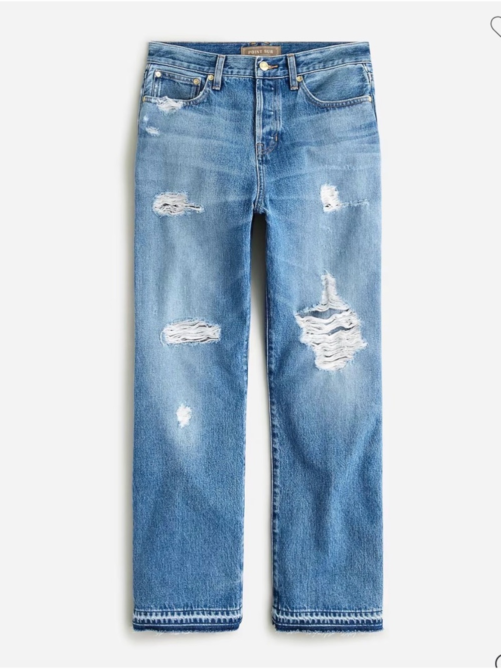 J Crew Point Sur Distressed loose straight jeans